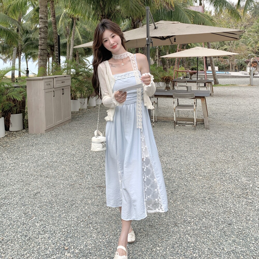 2025【现货夏款】新货吊带连衣裙两件套201-Q037-P125-控188,女装连衣裙,浙宝201