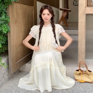 2025【现货夏款】新货飞飞袖仙女连衣裙201-Q075-P125-控188图片