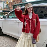 2026【现货春款】新货红翻领系带针织衫201-Q272-P115-控188，女装针织衫/毛衣，浙宝201