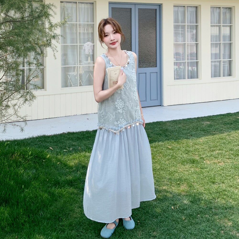 2025【现货夏款】新货重工刺绣背心裙201-Q016-P105-控168,女装连衣裙,浙宝201