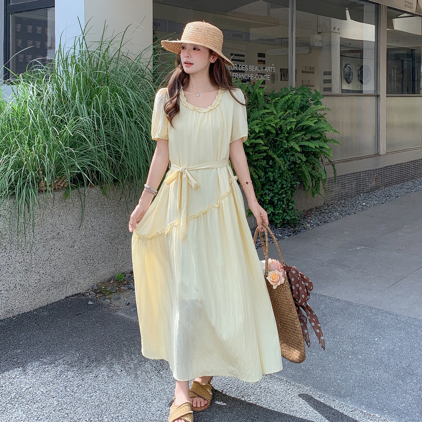 2025【现货夏款】新货泡泡袖连衣裙201-Q086-P125-控188，女装连衣裙，浙宝201