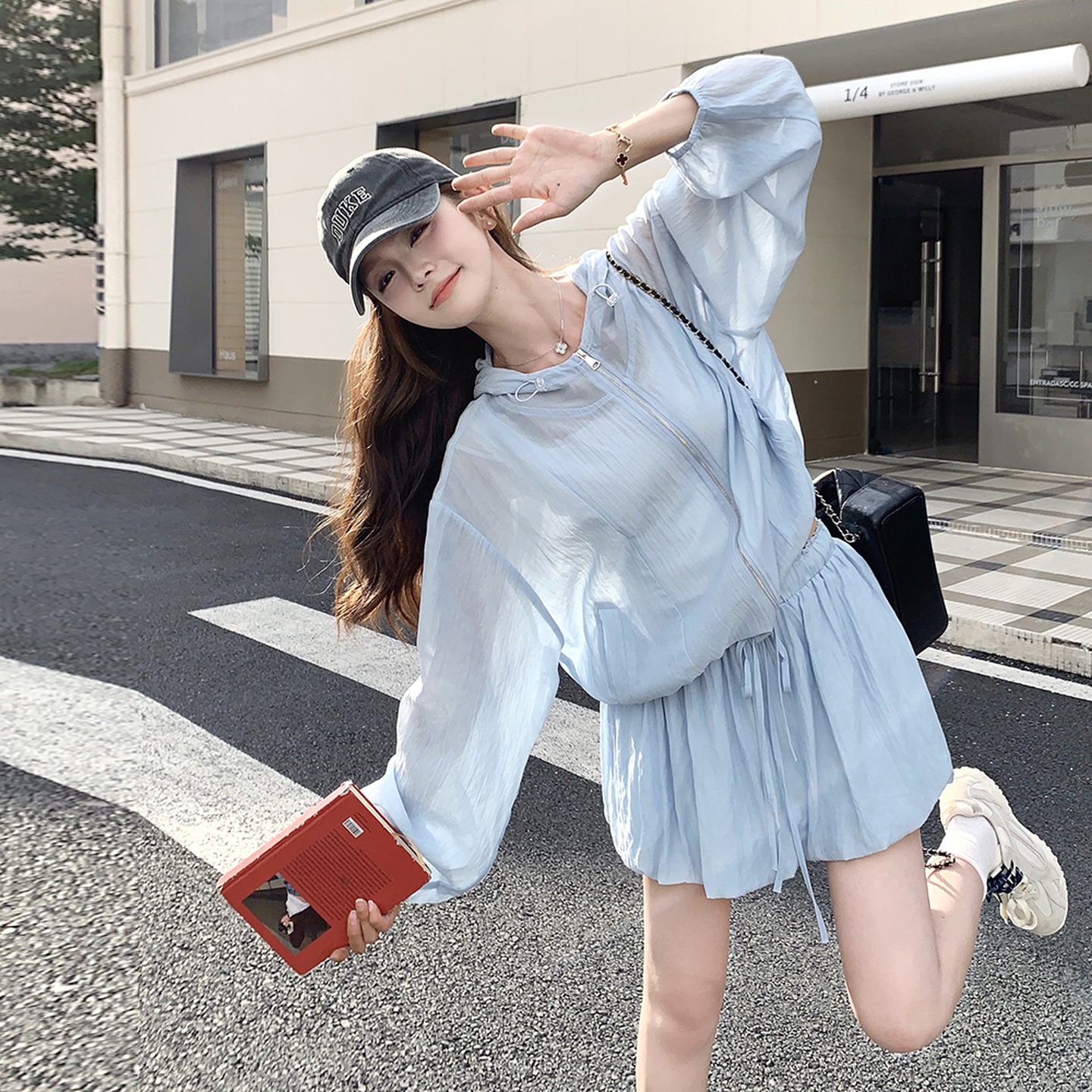 2025【现货夏款】新货防晒时尚两件套201-Q079-P155-控228，女装套装/套裙，浙宝201