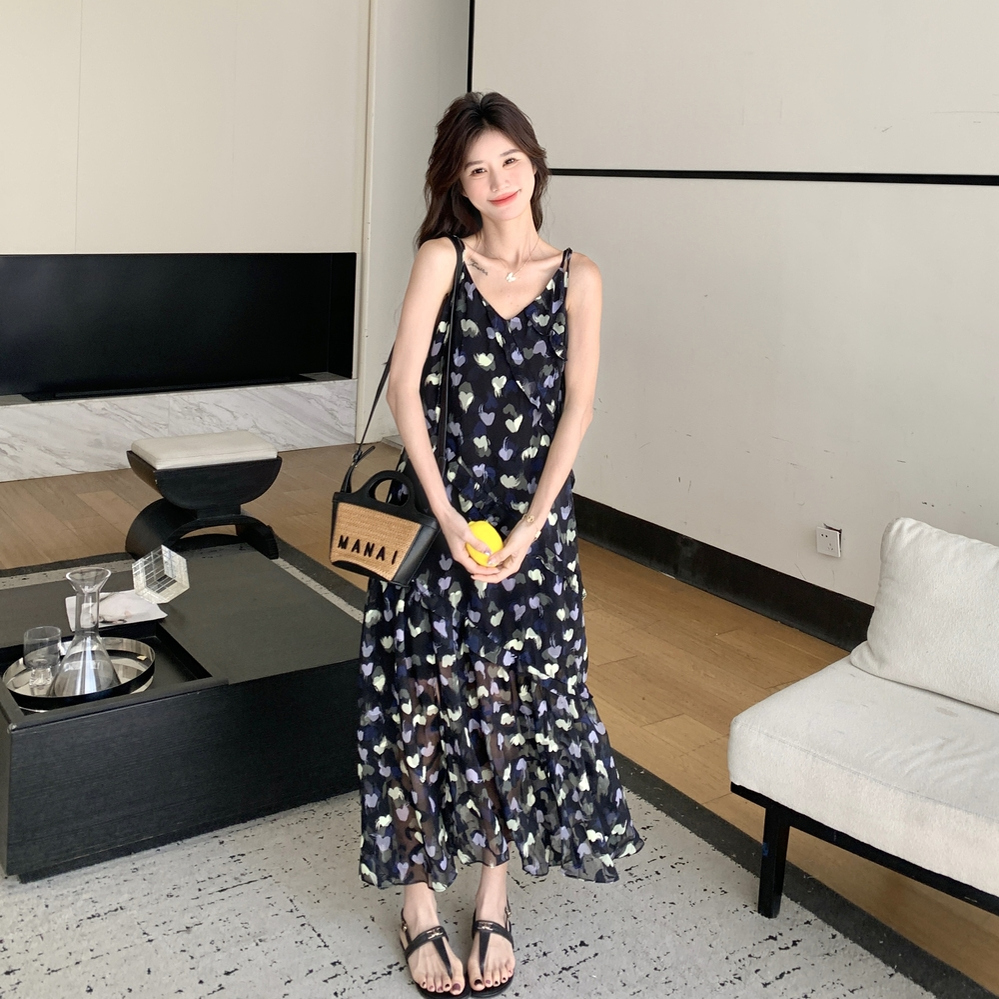 2025【现货夏款】新货碎花吊带裙201-Q025-P125-控188，女装连衣裙，浙宝201