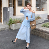 2026【现货春款】新货慵懒风露肩吊带裙201-Q365-P175-控288，女装套装/套裙，浙宝201