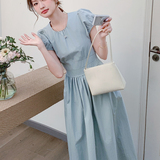 2025【现货夏款】新货泡泡袖连衣裙201-Q027-P125-控188，女装连衣裙，浙宝201