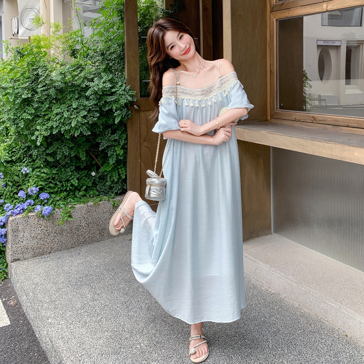 2025【现货夏款】新货蕾丝吊带连衣裙201-Q108-P135-控198，女装连衣裙，浙宝201