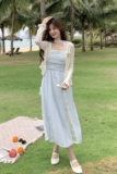 2025【现货夏款】新货吊带连衣裙两件套201-Q037-P125-控188，女装连衣裙，浙宝201