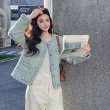 2026【现货春款】新货蓝色小香风短外套201-Q351-P155-控248，女装短外套，浙宝201