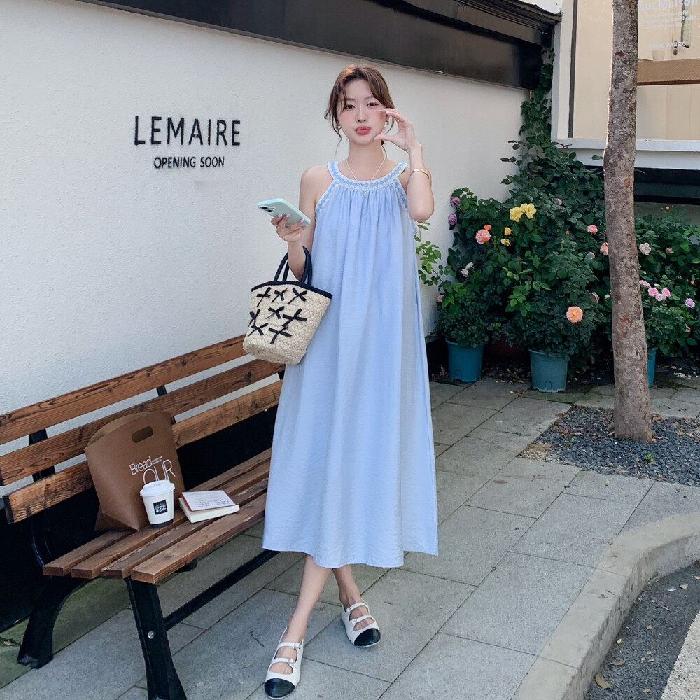 2025【现货夏款】新货挂脖连衣裙201-Q030-P115-控178,女装连衣裙,浙宝201