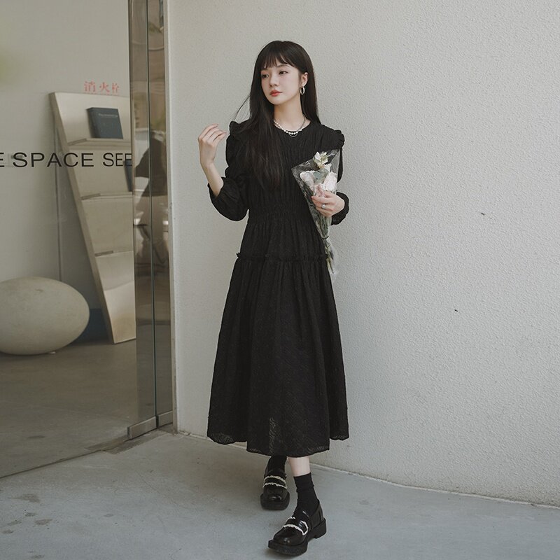 2025【现货夏款】新货赫本风黑色连衣裙201-2267-P125-控178,女装连衣裙,浙宝201