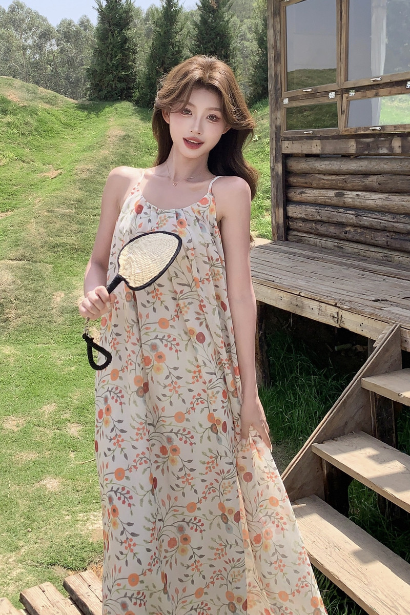 2025【现货夏款】新货碎花吊带裙201-Q055-P115-控178,女装连衣裙,浙宝201