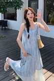 2025【现货夏款】新货V领吊带裙201-Q020-P115-控178，女装连衣裙，浙宝201