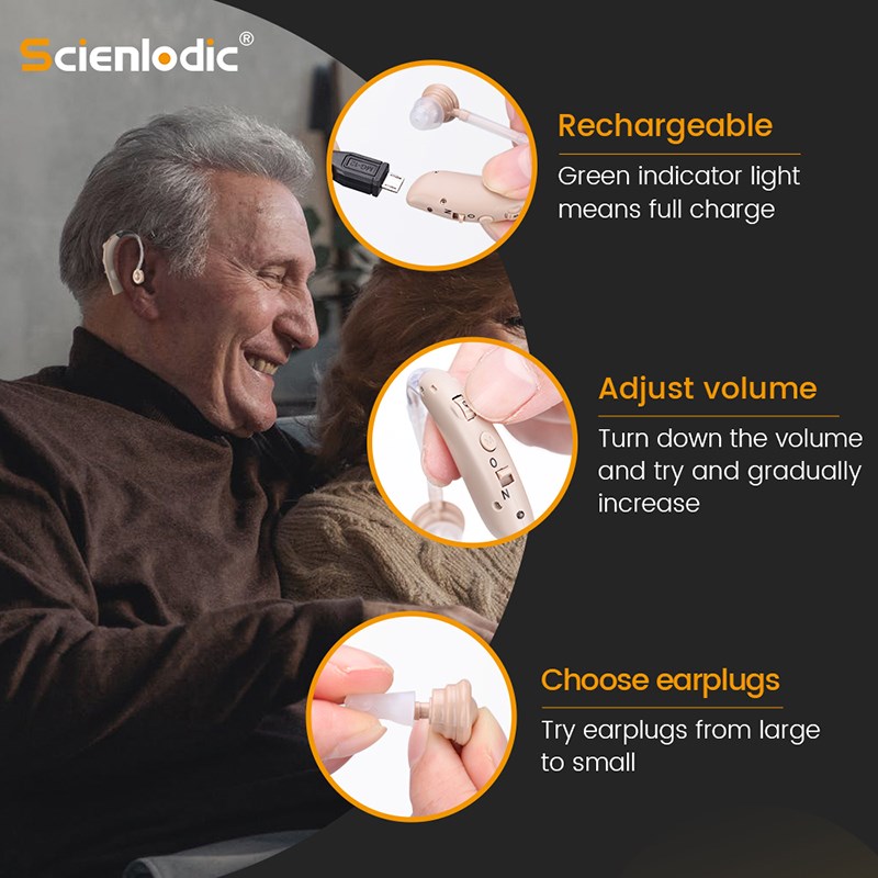Mini Rechargeable Hearing Aid DigiFtal BTE Hearing Aids Adju