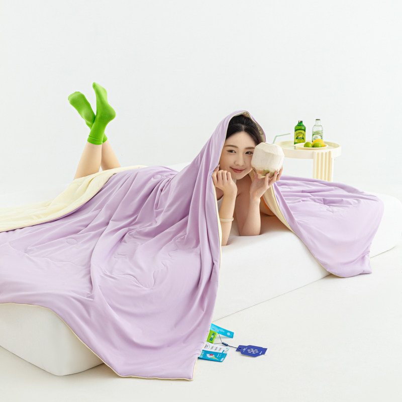 A类凉感夏凉被轻薄透气夏季空调被可机洗薄被纯色亲肤冰丝夏被芯