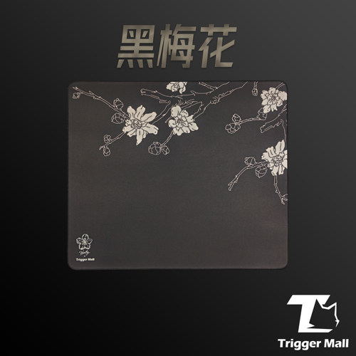 TriggerMall×WinMg联名扳机猫黑梅花鼠标垫中性偏涩急停感强化