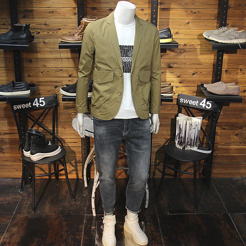 春夏男士小西服外套简约立体口袋时尚修身帅气青年休闲单西夹克,男装,休闲西服,淘宝优惠券,粉丝福利购,淘宝优惠卷