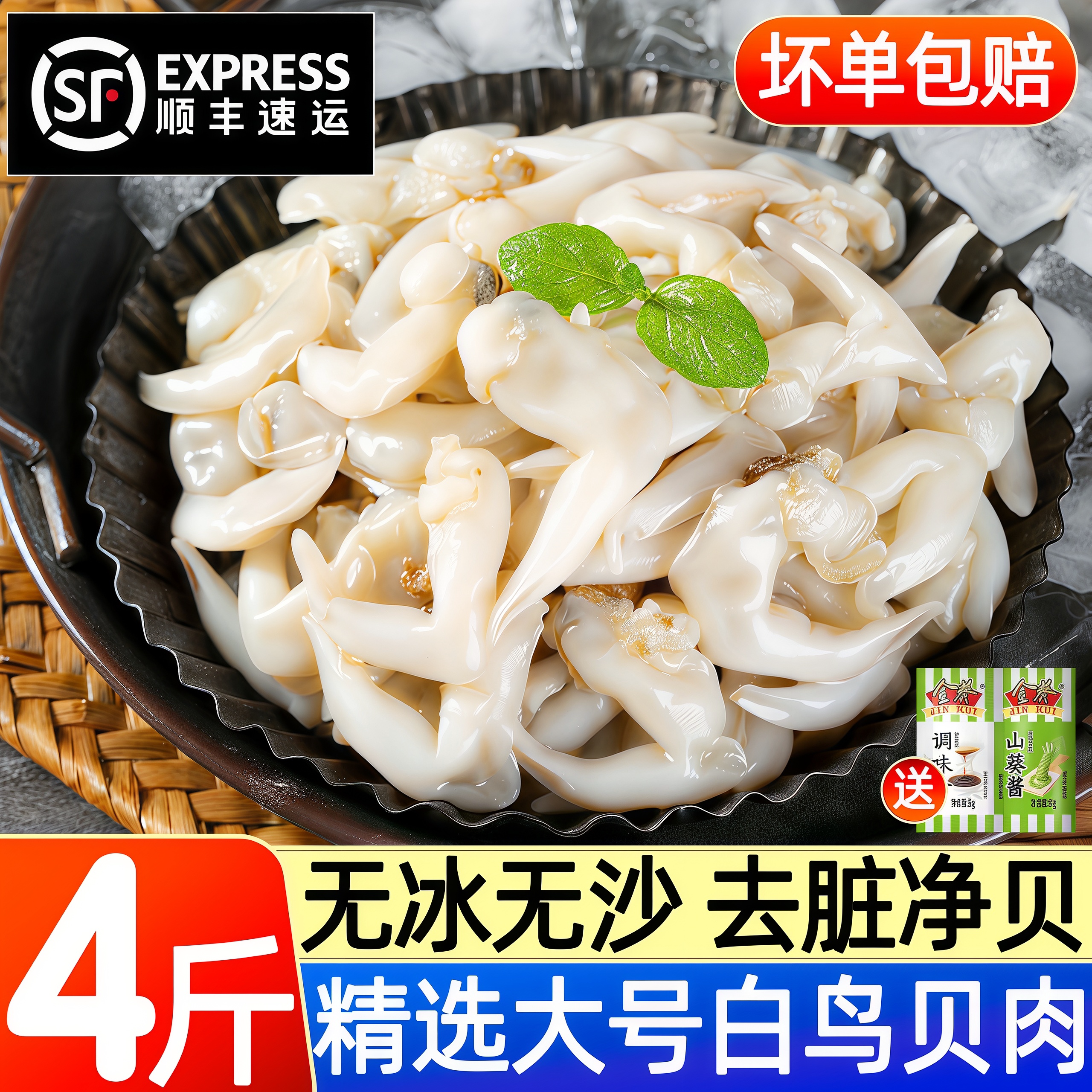 野生大号白鸟贝肉鸟贝肉去脏顺丰图片