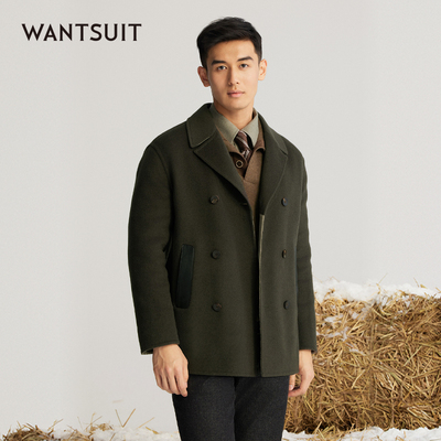 WANTSUIT墨绿翻领大衣