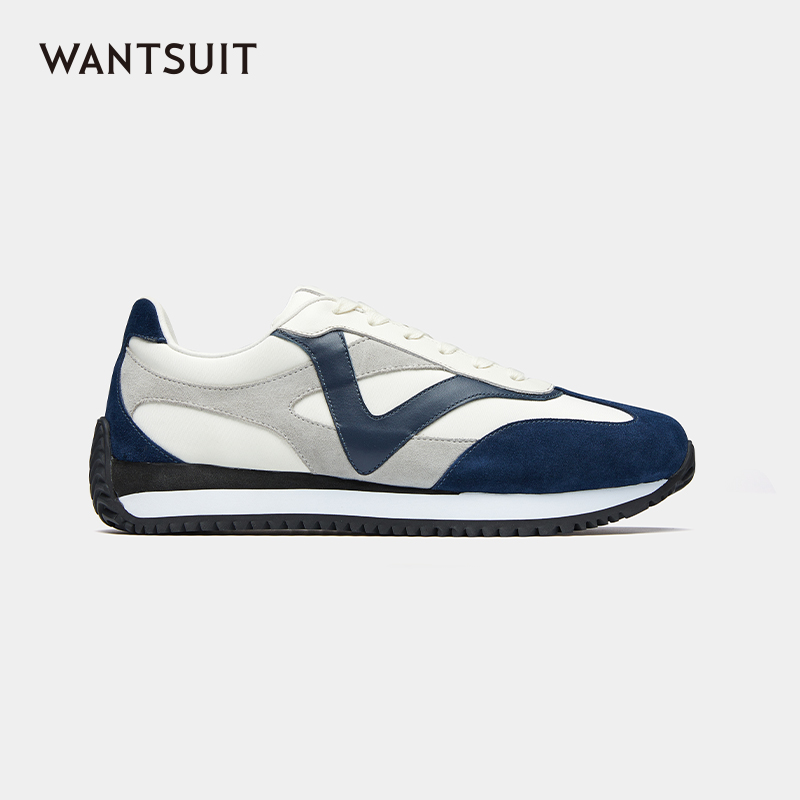 WANTSUIT蓝白色男休闲鞋