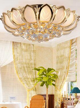 欧式圆金GD61009顶色莲形花水灯吸灯大气客厅灯led卧室大厅灯具晶