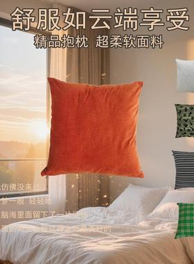 靠法枕沙VEH发客厅式靠现代式复古抱枕黑白轻奢垫简约多色乡美村