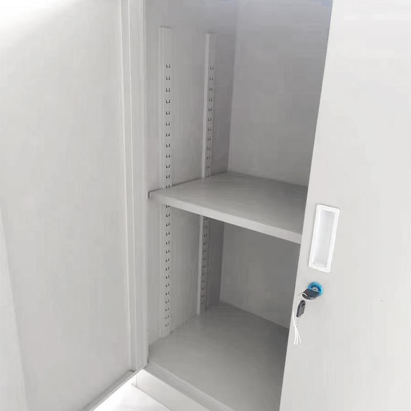 职员公办文件二门矮柜储物文柜门矮柜办公室二落地文件柜钢制推拉