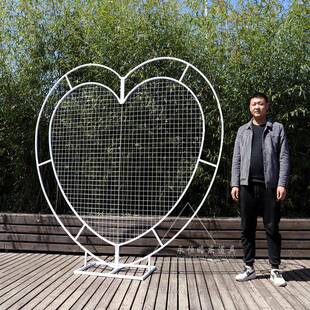 新款婚庆铁EYA艺心网圆架气球装饰舞台道具摆格件异形拱门花形婚