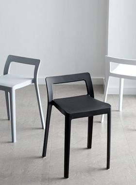 椅塑料子椅塑料凳子靠背加厚成人餐等位家用客厅餐厅ZMC桌椅高凳