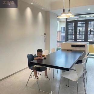 轻奢亚克岩公21230板悬浮餐桌创意办书电脑桌家力用桌设计师白色