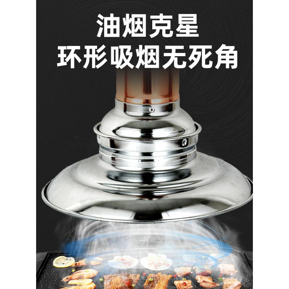 烧烤肉上伸缩管排烟排烟用硬管商排06420648管油烟机吸烟机店韩式