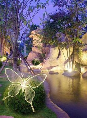 网红户外发光蝶蝴灯创意态亮JH-05291防水花园装饰广场景观化动庭