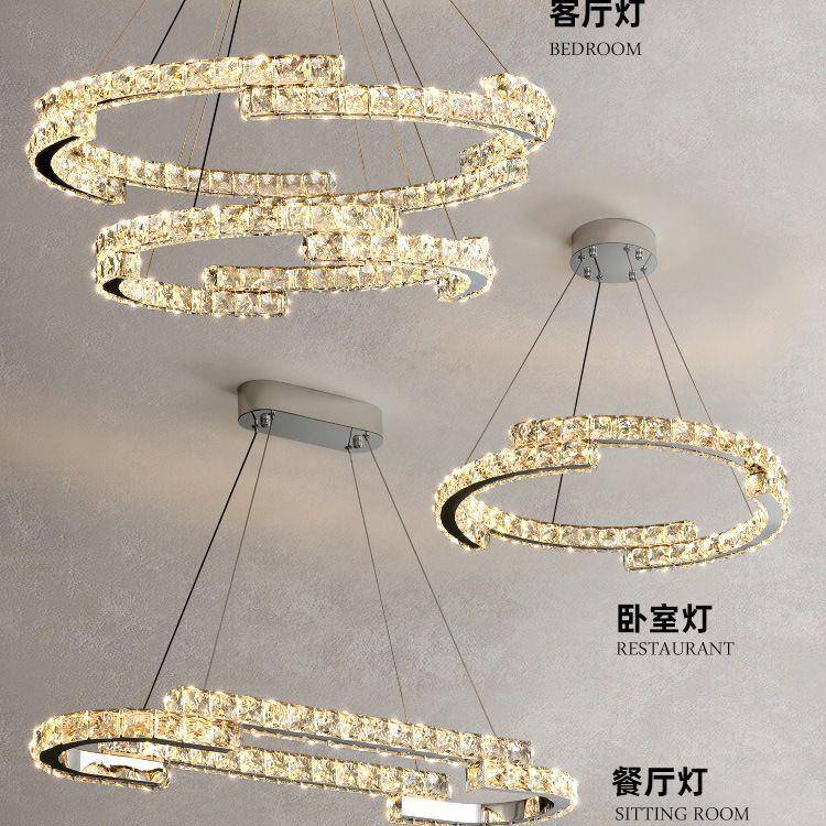 意式轻奢水吊灯居客家厅大厅主F224灯卧室约现代个性晶中山简灯具