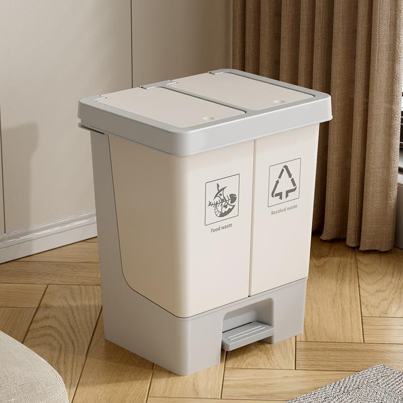 带麦FTN宝隆意分类垃圾桶家客厅创厨房大号脚踩盖干湿分离垃用圾