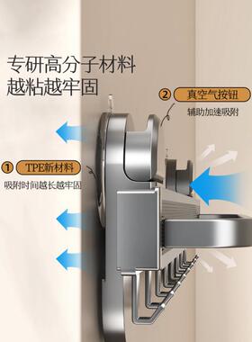 浴室吸盘缩浴巾架毛巾架免AL101202卫生间放衣服孔厕所打伸毛巾置