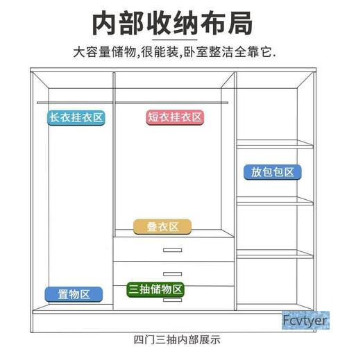 米澳拉济易型用纳卧室简组收装出租房衣柜衣橱挂经色储物柜胡bsyg