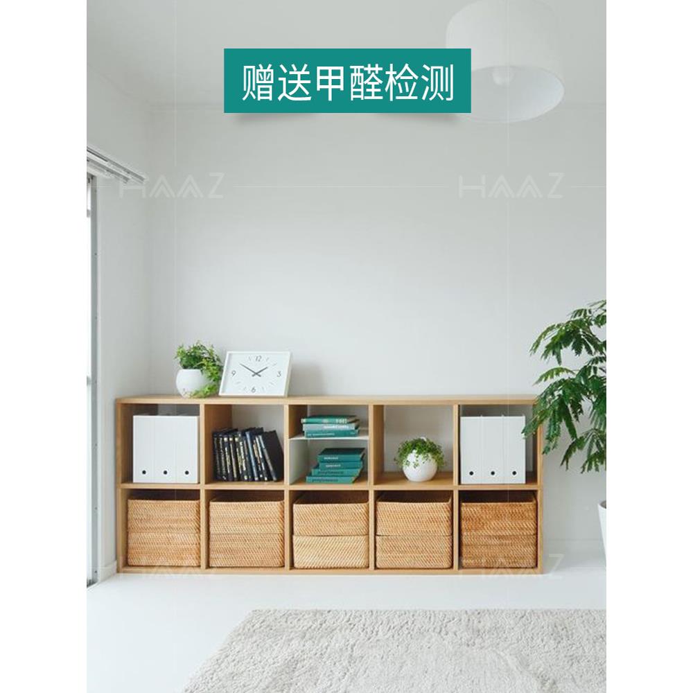 实物木书架简约靠墙落地储书柜日式杂bookcase物收纳代置物客现电