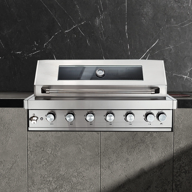 嵌入式烧烤炉别墅庭院木炭焖烤炉户外厨房烧烤炉Built-in Gas BBQ