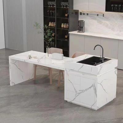 板岛台岩餐桌能茶桌伸一体可缩开放式可钉制多功无品牌/轻奢岛台