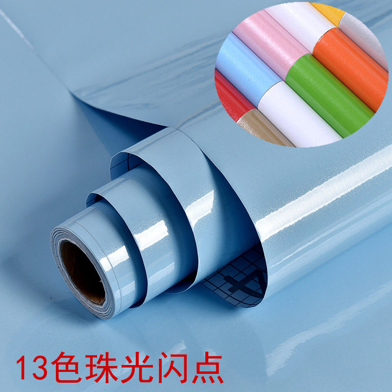 加厚烤漆壁纸柜子家具翻新贴纸橱柜衣柜贴纸纯色墙贴防水墙纸自粘