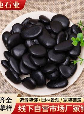 黑色抛光暖石公地园铺鹅路造铺景雨花石庭院鹅软暖石鱼黑色鹅卵缸