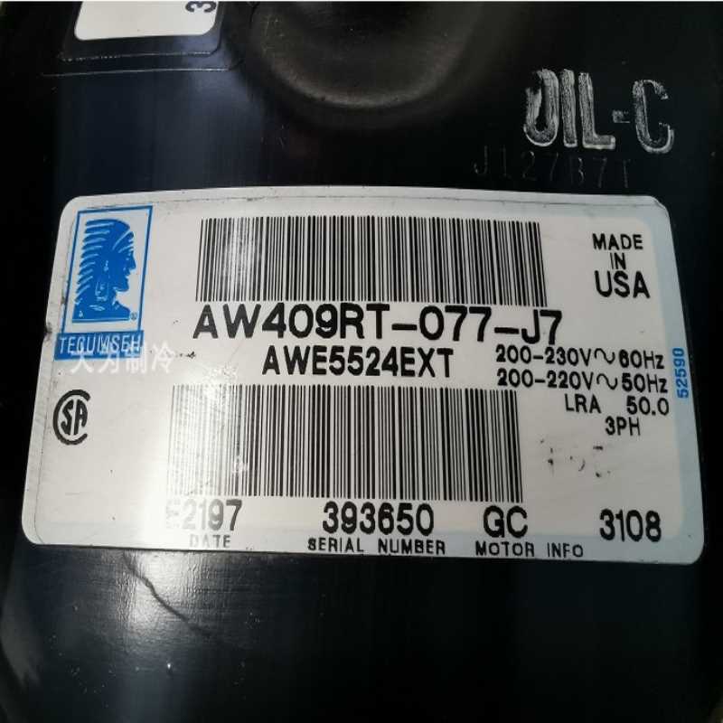 AW409RT-077-J7 AWE5524EXT   泰康R23活塞式氟压缩机