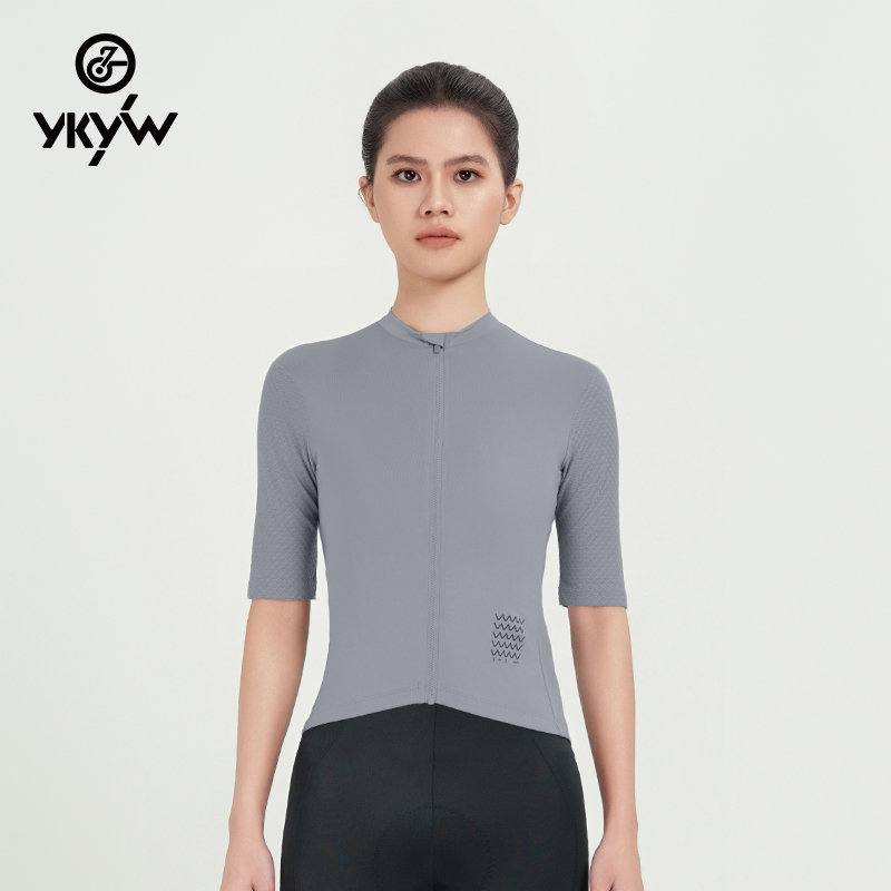 磨砂牛奶丝网格速干骑行服短袖女