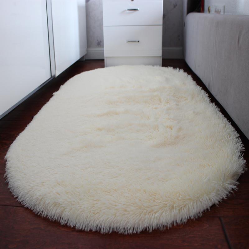 椭圆形卧室床边地毯床前毯客厅茶几地毯可爱女生网红主播公主地毯