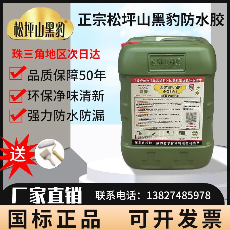 黑豹防水涂料卫生间屋顶防水补漏家装JS聚合物水泥基鱼水池防水胶