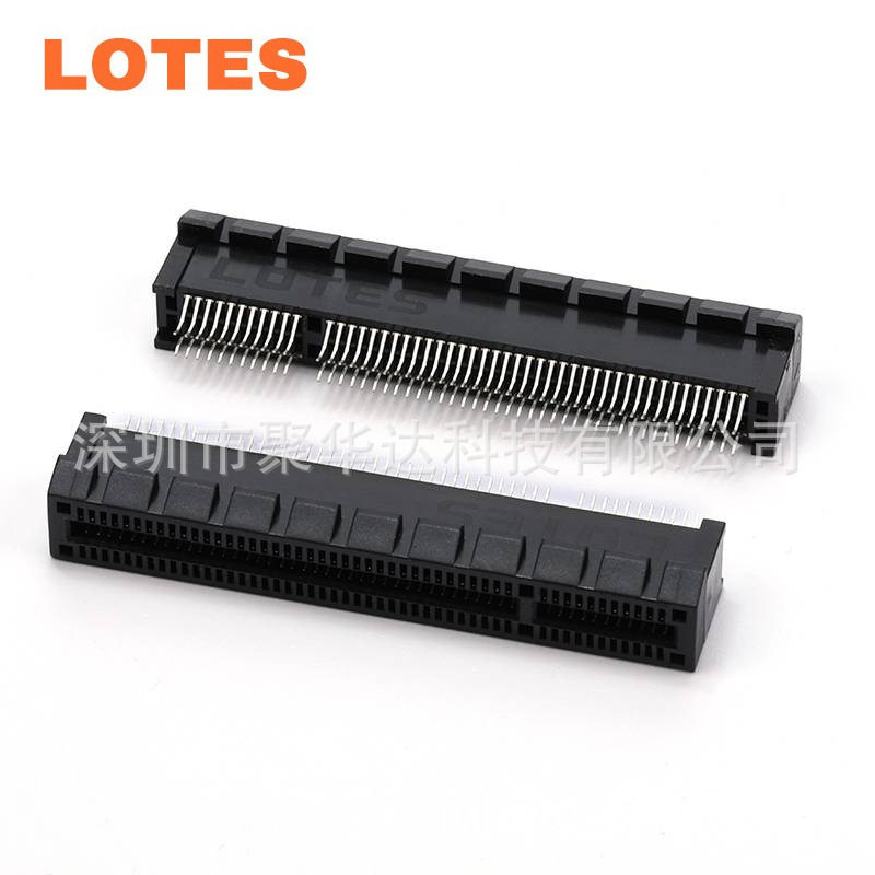 LOTES AAA-PCI-018 PCIE显卡接口 8X 98PIN 夹板型 不开槽 连接器