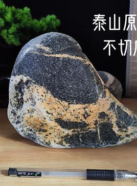 泰山石不切底原石摆件天然泰山石敢当招财靠山补角纯阳石鱼缸鱼塘