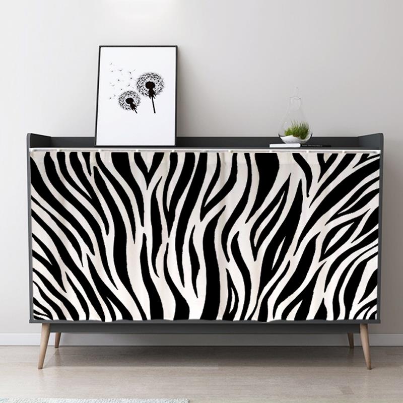 柜子遮挡帘可移动挂帘橱柜防尘帘子衣柜书柜遮丑魔术贴布帘滑轨.