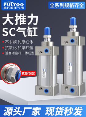 SC标准精装气缸小型大推力伸缩拉杆32/40/50-25-75-100-125-175-S
