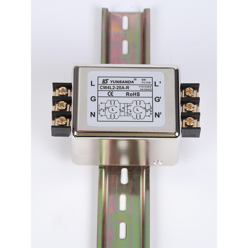 单相交流220V防抗干扰电源滤波器CW4L2-10A-R 3A6A20A30A导轨端子