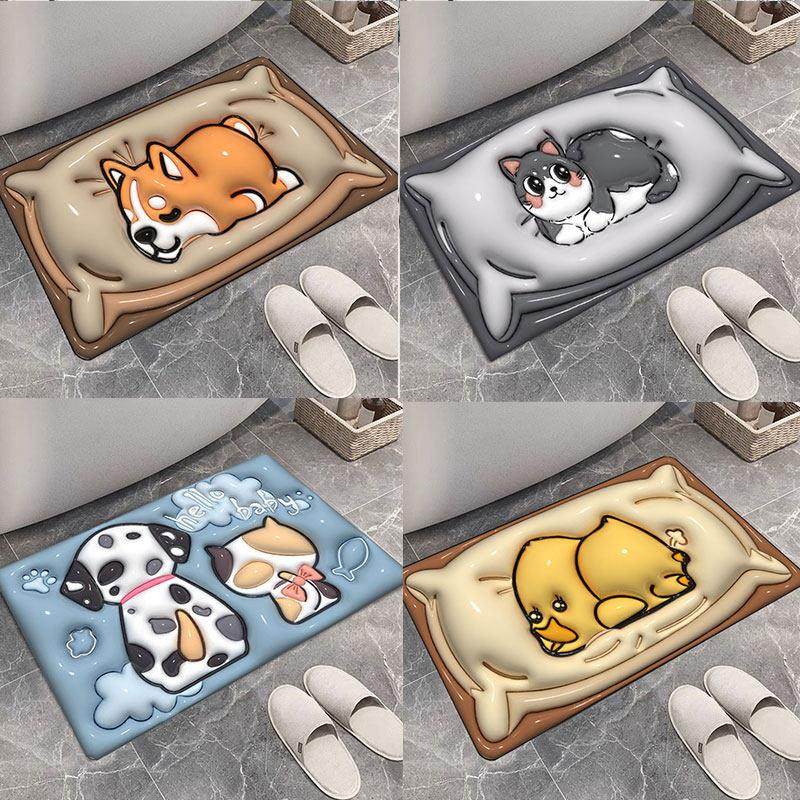 3D蓬胀风浴室软矽藻地垫吸水家用厕所脚垫厨房化妆室门口速干 干,居家布艺,地毯,淘宝优惠券,粉丝福利购,淘宝优惠卷